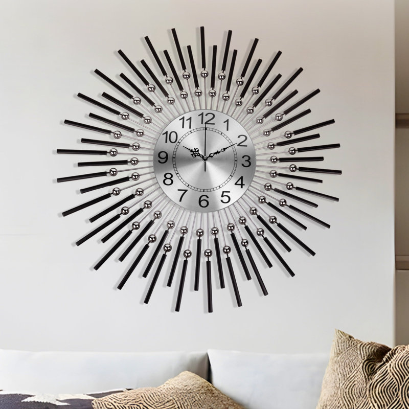 Grande horloge murale Lycinda Sunburst