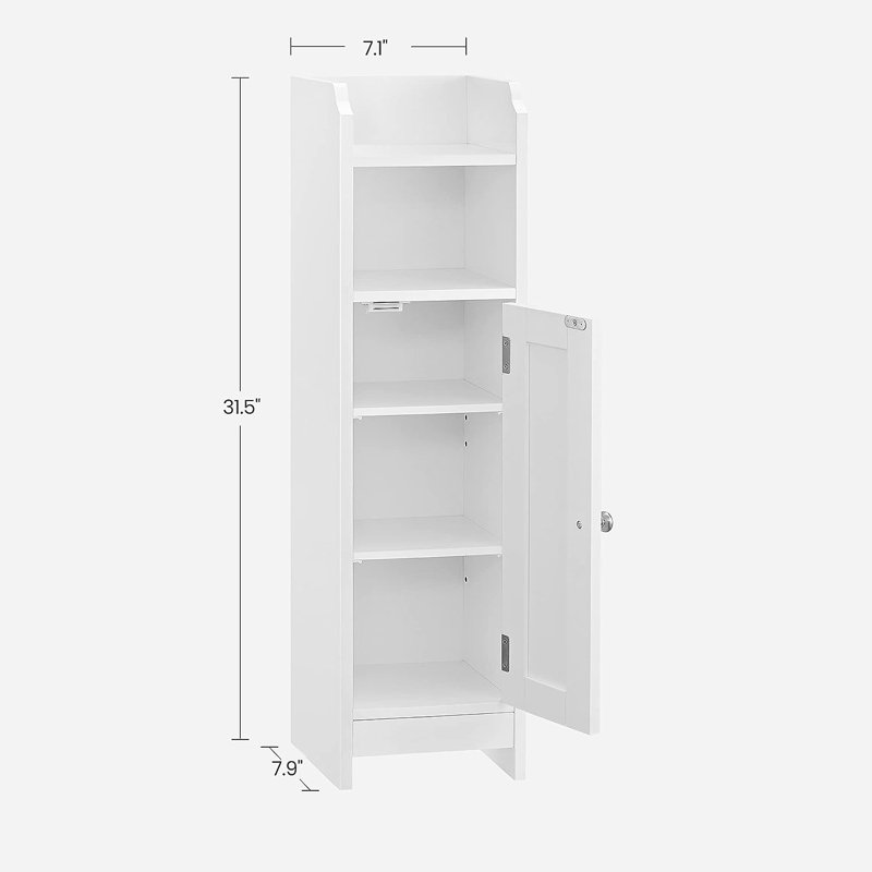 Armoire à linge autoportante en bois massif Narma, Blanc