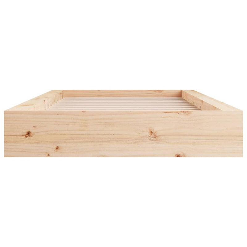 Bed Frame Solid Wood, Brown, European Single (90 x 200cm)