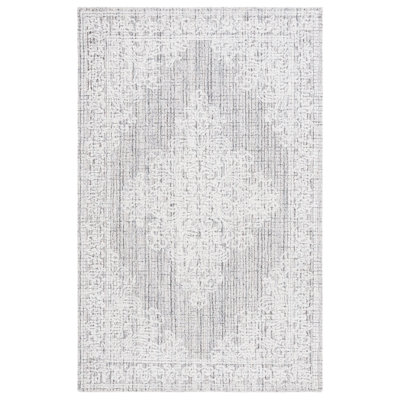 Ebony Hand Tufted Wool Cotton Pet Oriental Rug in Brown/Ivory