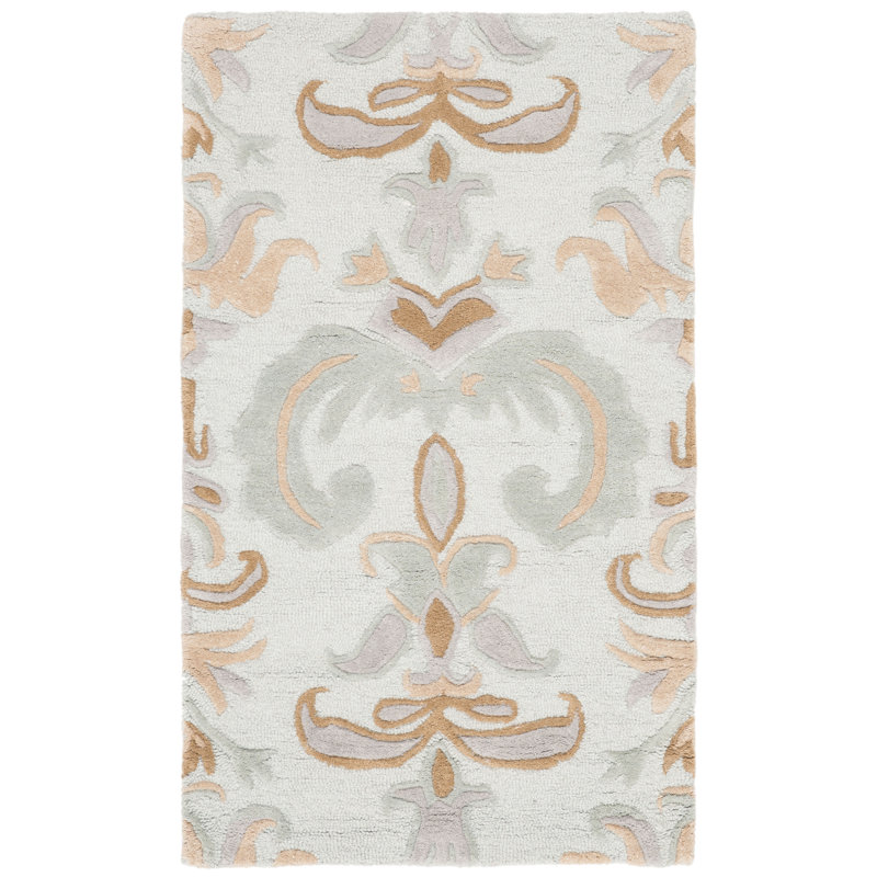 Candelo Soho Hand Tufted Wool Floral Rug, Rectangle 6' x 9'