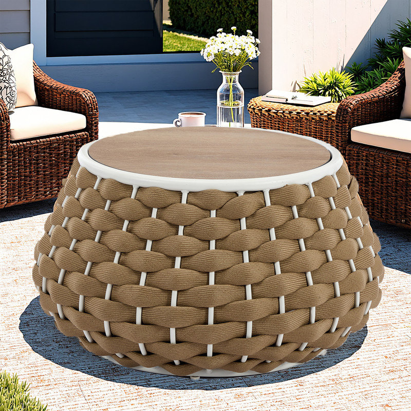 Table ronde de patio, Brun