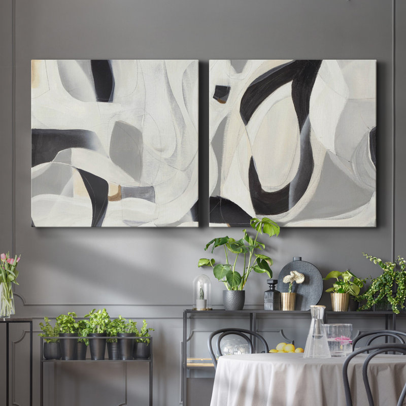 La recherche III - ensemble de 2 impressions sur toile tendue, H 40 po x l 80 po x P 1 po
