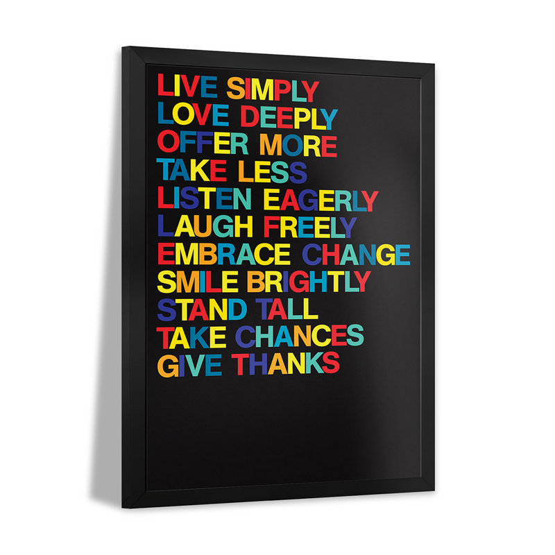 For a Better Life (couleurs sur fond noir), affiches encadrées de qualité supérieure, H 32 po x l 24 po