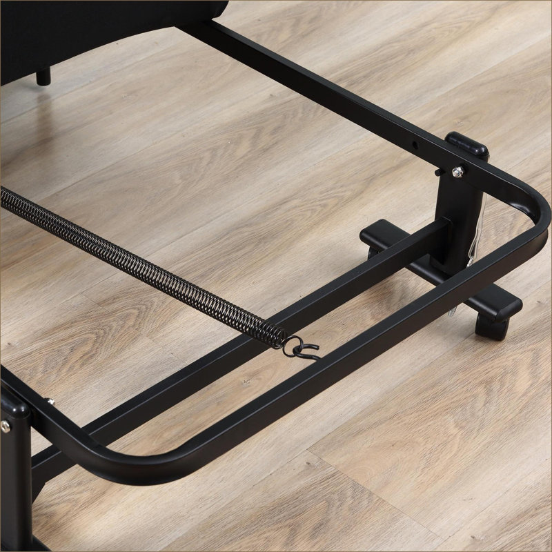 Lit pliant pliant | Matelas portatif à dossier réglable de 3,25 po | Pour petits invités | Gris anthracite | Acier
