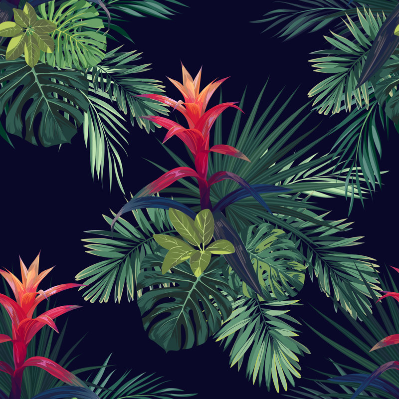 Exotic Hawaiian Fabric Design by MsMoloko - Wrapped Canvas Print, 30cm H x 30cm W