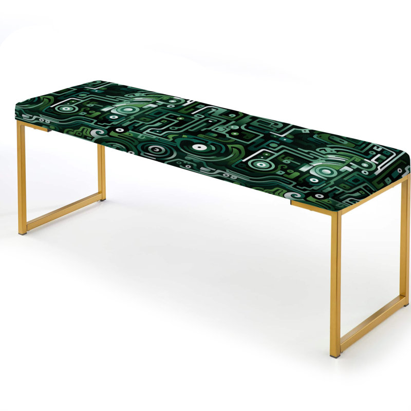 Banc rembourré géométrique Green Techno Fusion Maze