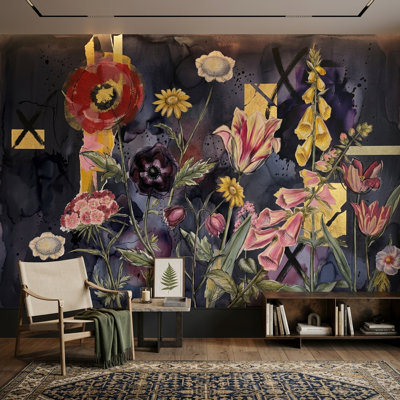 Papier peint floral foncé foncé Moody