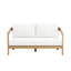 Pablo Solid Acacia Wood Patio Loveseat, Natural/White