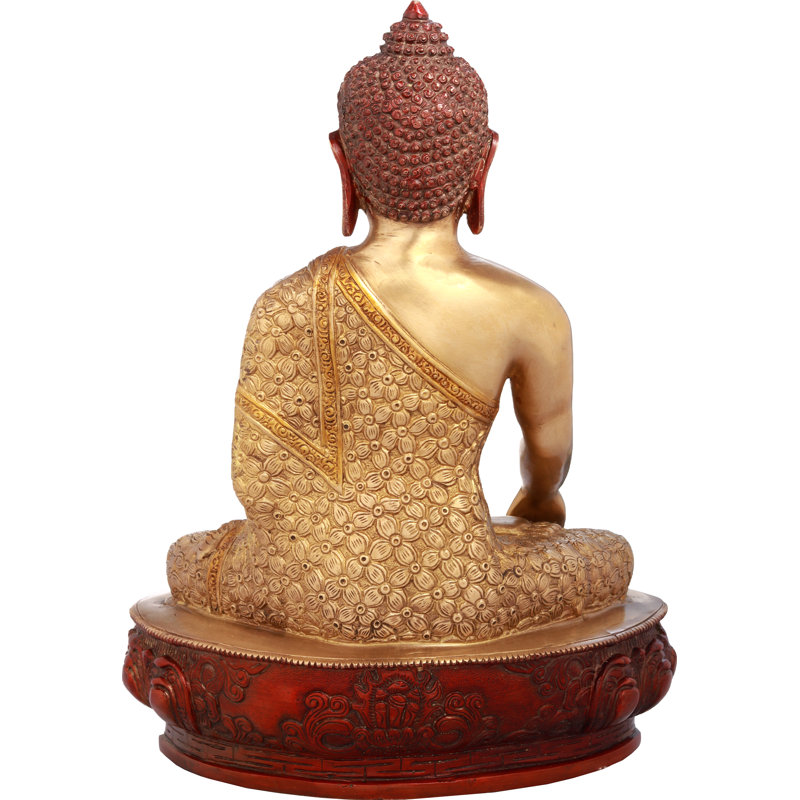 Figurine Bouddha assis dans Bhumisparsha Mudra