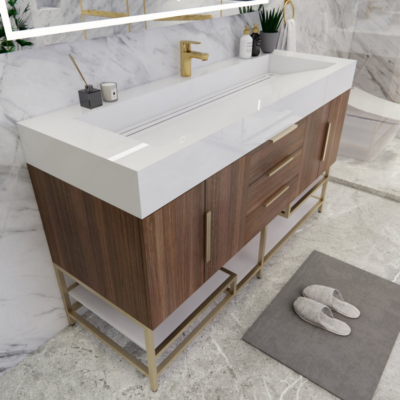 Ensemble de meuble-lavabo simple 59 po Glasgow, Palissandre