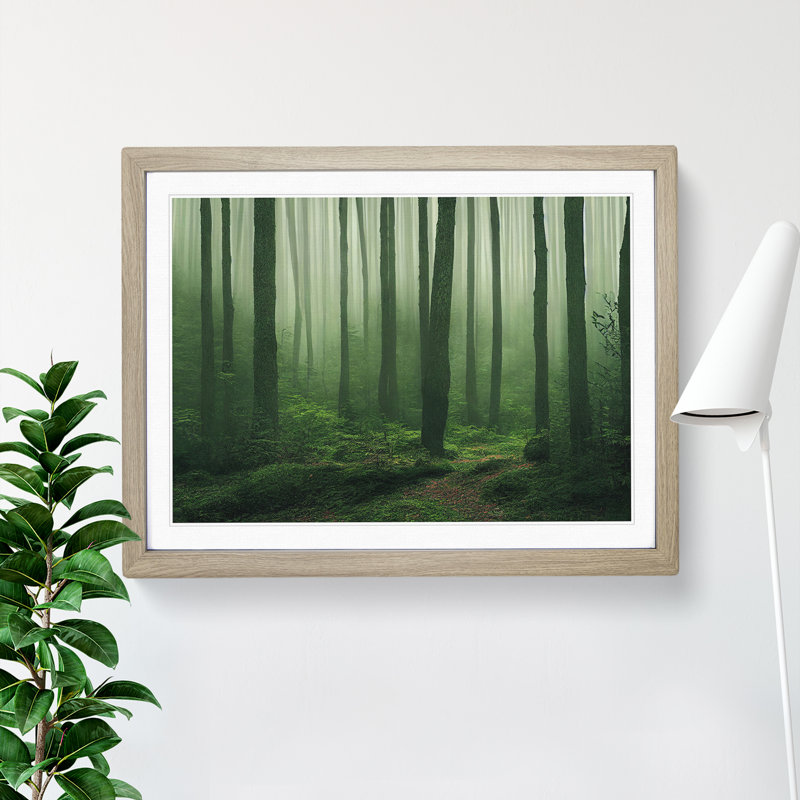 Angelical Forest - Framed Print, 25cm H x 34cm W x 2cm D, Oak
