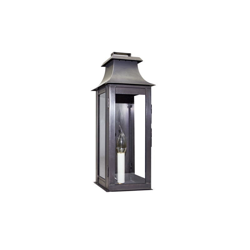 Concord 1 - Light Outdoor Wall Lantern, Dark Brass, 16" H x 6" W x 6.5" D, Clear