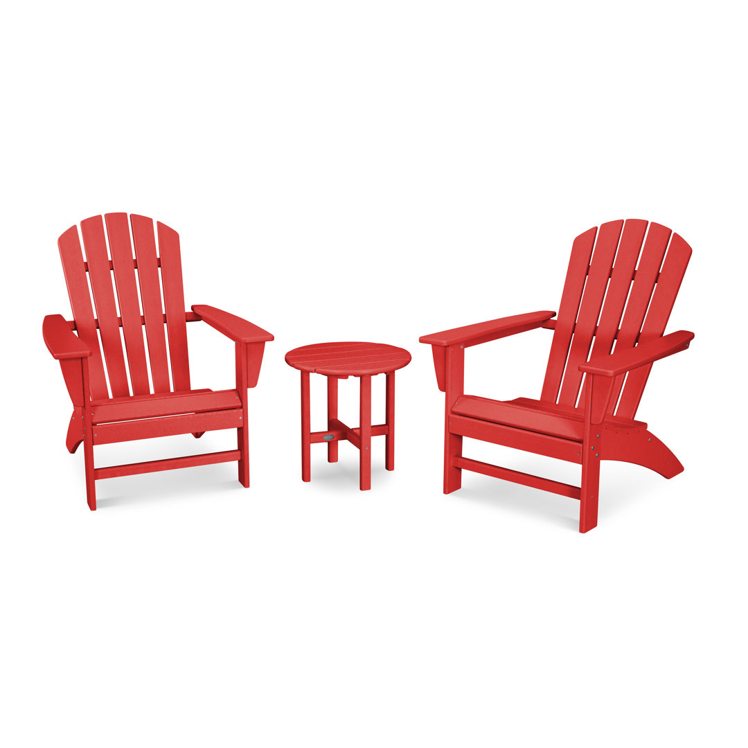 Nautical 3-Piece Adirondack Set POLYWOOD® Frame 
