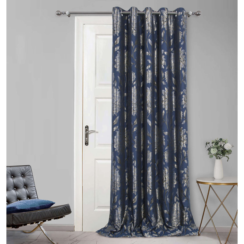 Alastair Semi Sheer Curtains, Navy