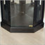 Vitrine de coin lumineuse avec portes en verre et tablettes réglables - noir-131096756