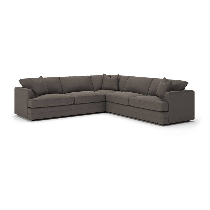 Edan L-Sectional, Drusky Charcoal Sustain® Basketweave