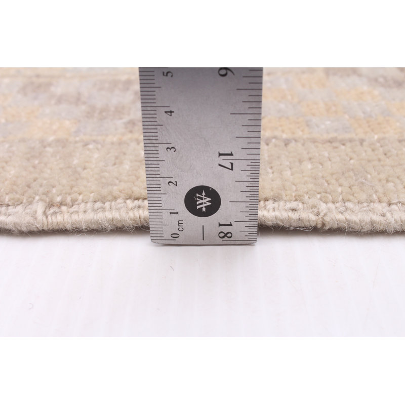 Tapis oriental kaki clair en laine noué à la main 4 pi x 6 pi Anatolian, Rectangle 8 pi 4 po x 10 pi