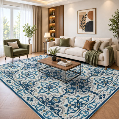 Abstract Machine Printed Shag Area Rug
