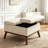 Large Ottoman with Storage, 31" Mid Century Modern Rectangle Coffee Table with Lid Lifting Function, High Wooden Legs, Oversized Storage Ottomans-129047163