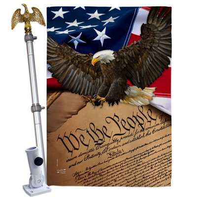 Double Sided 40 in. H x 28 in. W Polyester Flag set
