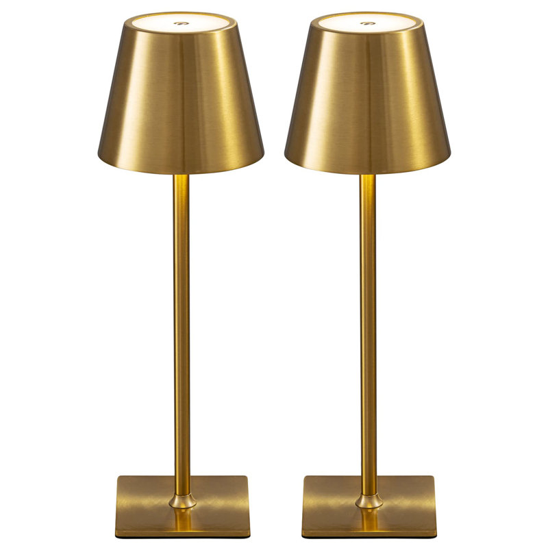 Portable Cordless LED Table Lamp, Dimmable Desk Lamp With 3 Colour Modes, Touch Control, 14.96" H x 4.53" W x 4.53" D, Gold