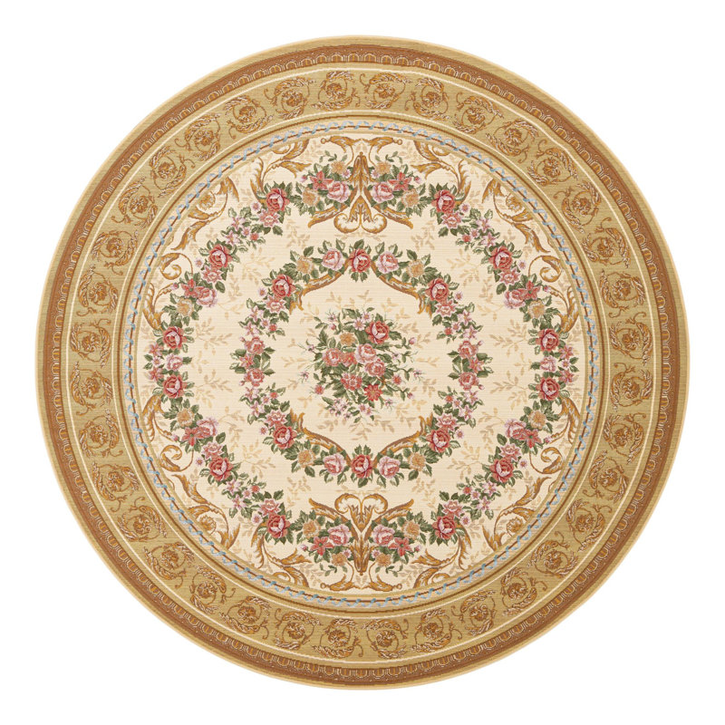 Indoor/Outdoor Traditional Area Rug, Round 7'10"