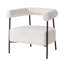 Fauteuil d'appoint incurvé moderne avec structure en métal noir Modern Boucle