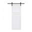 Moderne 2 panneaux 42 po X 84 po Porte de grange coulissante en bois de noyer blanc avec ensemble de quincaillerie-132744492-132745716-132745717