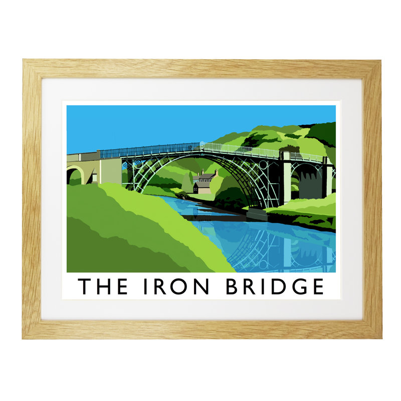 'The Iron Bridge' 1 Piece Wall Art, 44 cm H x 54 cm W x 2.2 cm D, Oak Wood Frame