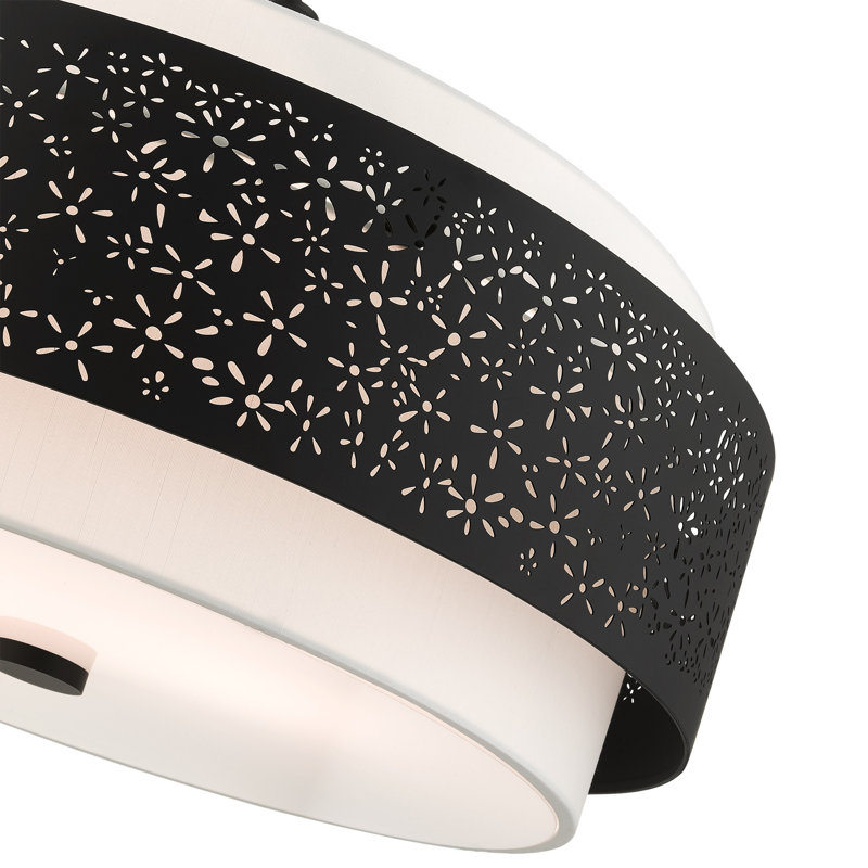 Lustre tambour 5 lumières Aliou, Noir