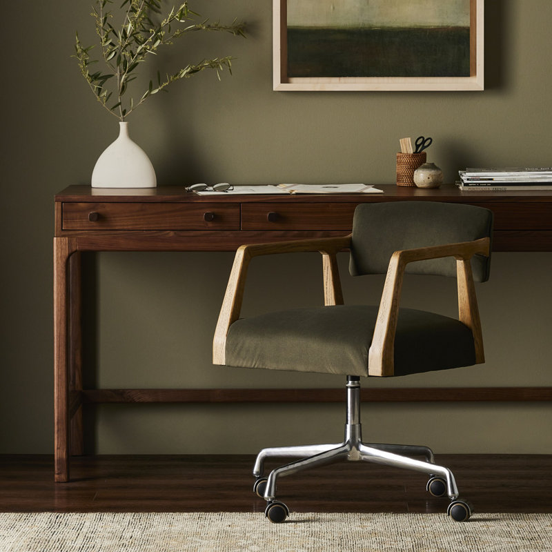 Tyler Leather Swivel Task Chair, Black