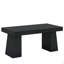 Bureau de direction moderne de 55 po de style Mid-Century - poste de travail d'ordinateur à domicile avec double base trapézoïdale, table d'écriture élégante et bureau de conférence, mobilier de bureau en bois noir