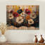 Fleurs de bleuet rouge et or - impression de bois de bleuet - sur bois de pin naturel-727530195