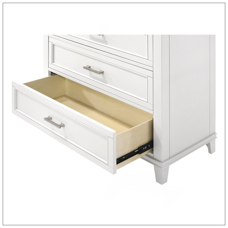 Commode blanche 5 tiroirs, Blanc