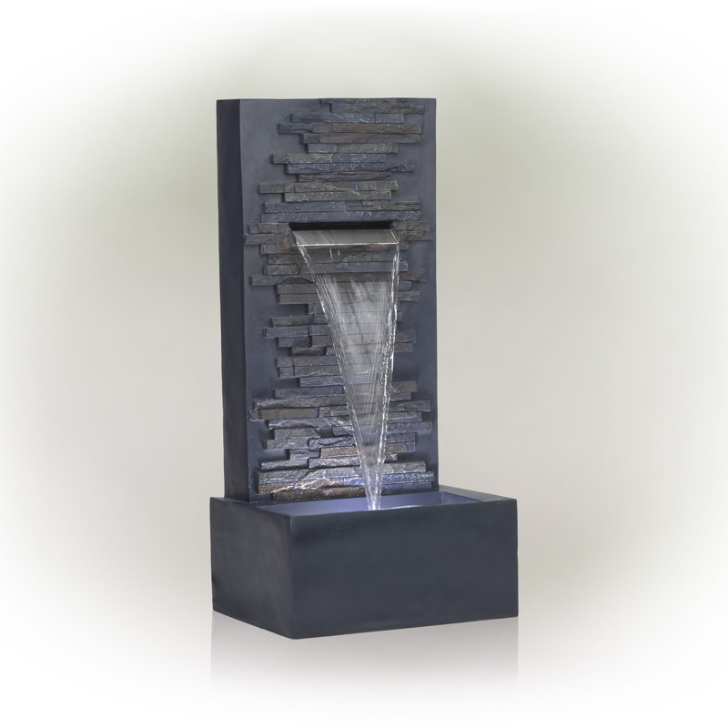 Outdoor Weather Resistant Floor Fountain with Light