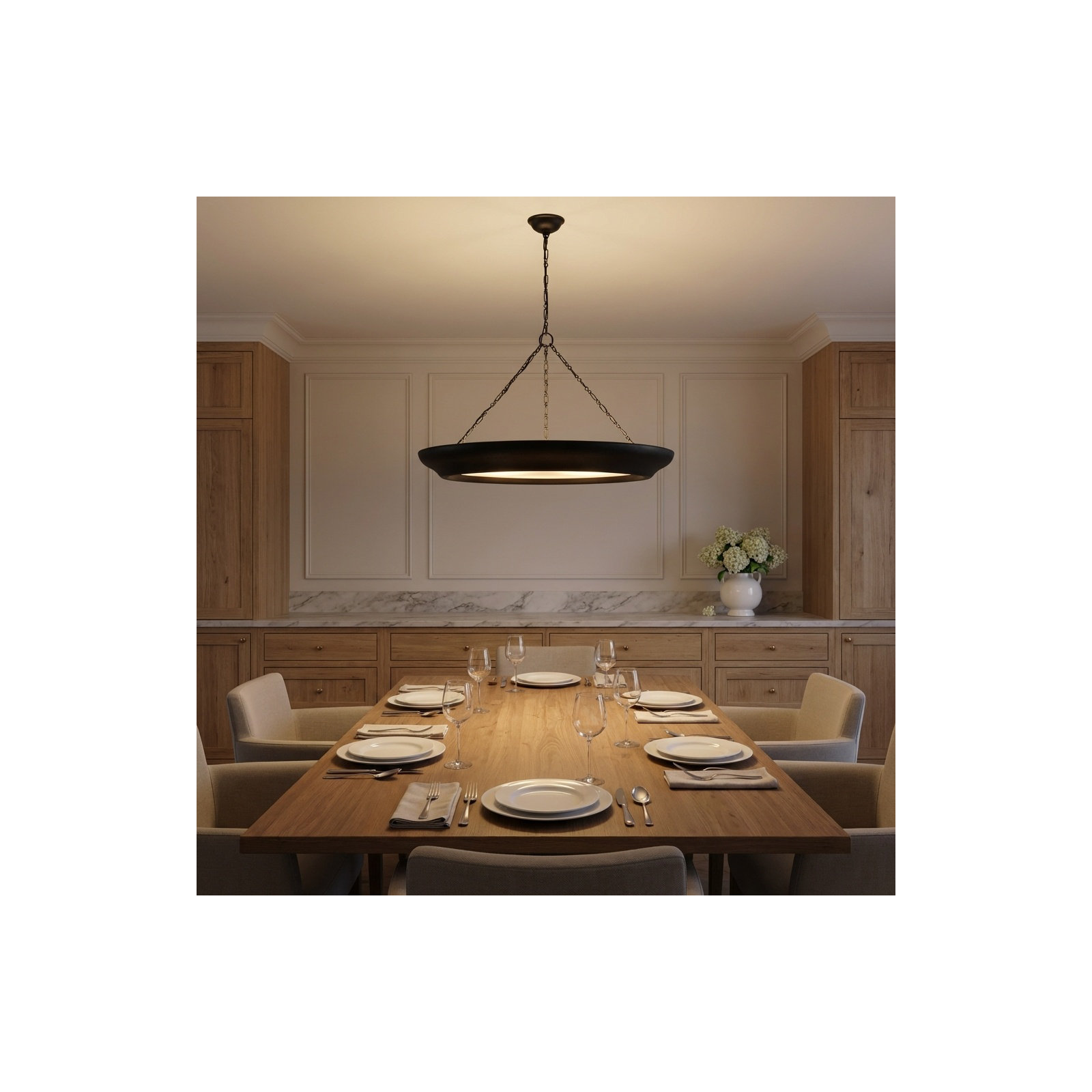 Ledger Chandelier, 15.88" H x 36" W  x 36" D, Aged Iron, 8