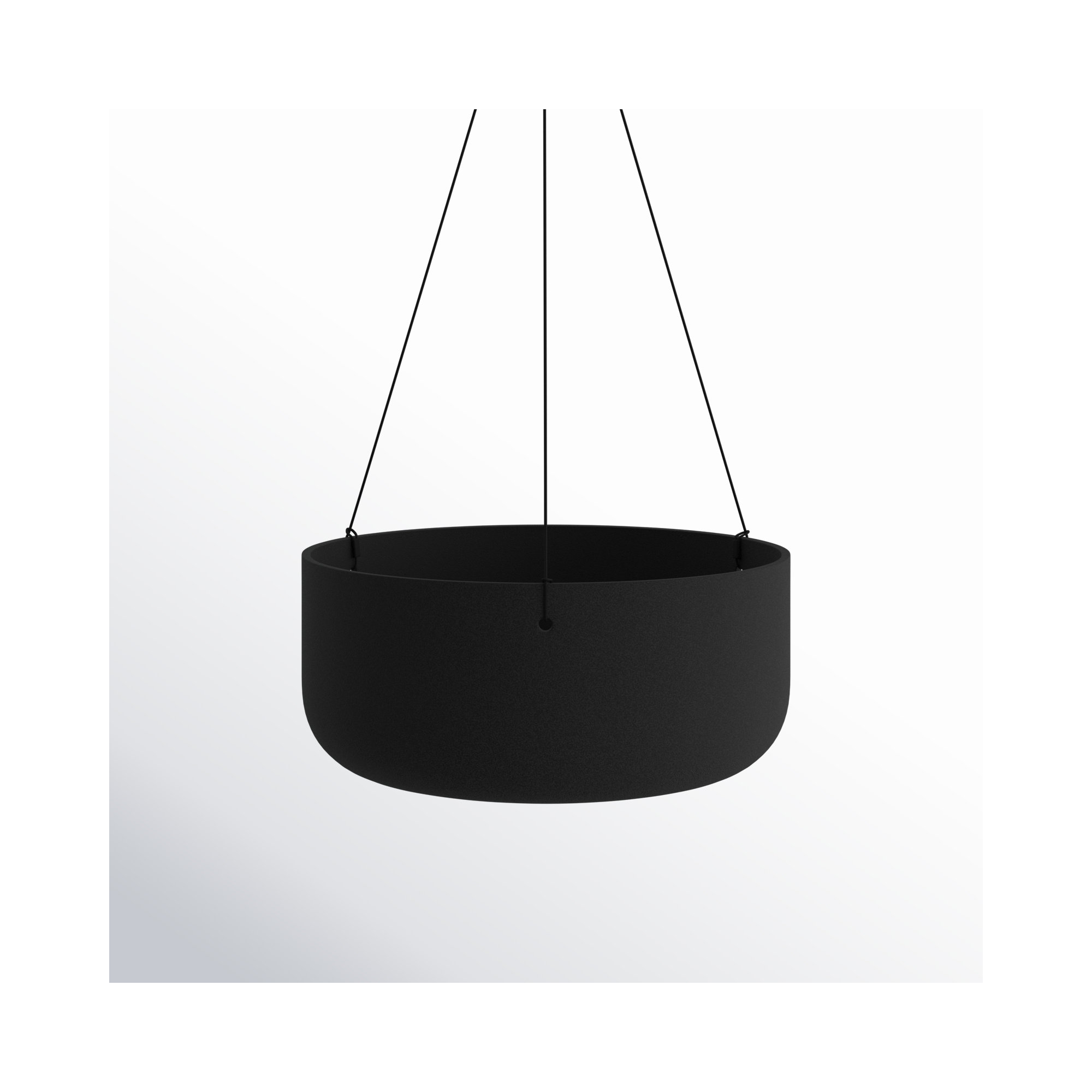 Mason Series Hanging Kona Bowl Planter, Black, 1
