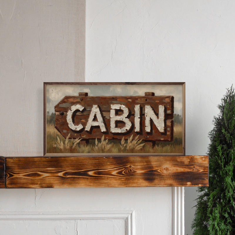 Enseigne de chalet rétro en bois, H 8 po x l 16 po
