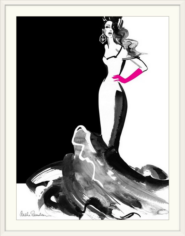 « ball gown », reproduction Aasha Ramdeen, H 24 po x l 18 po x P 1,5 po, Toile