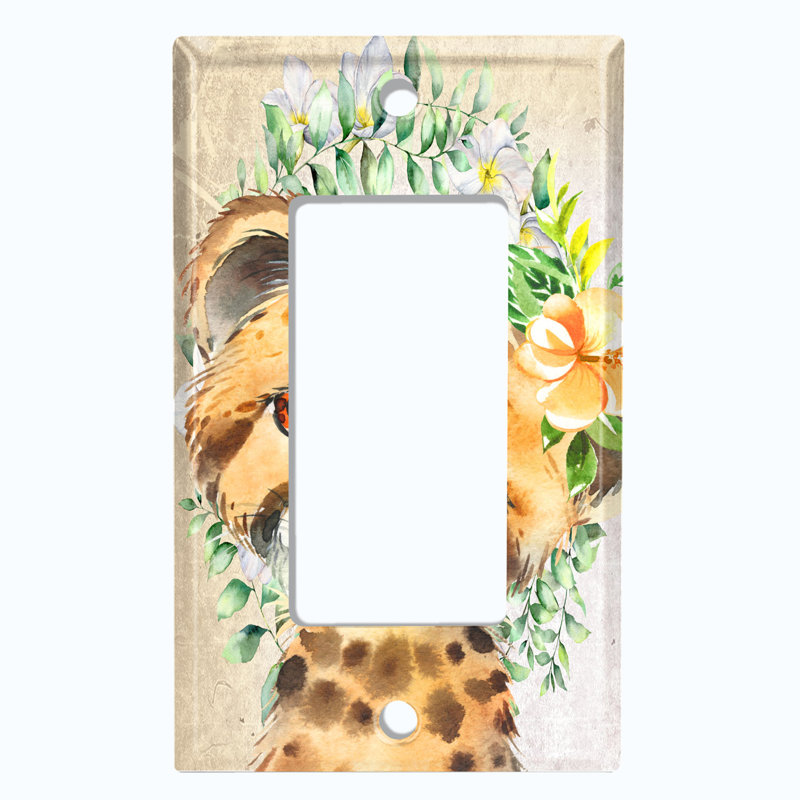 Plaque murale à bascule mignonne avec couronne de fleurs