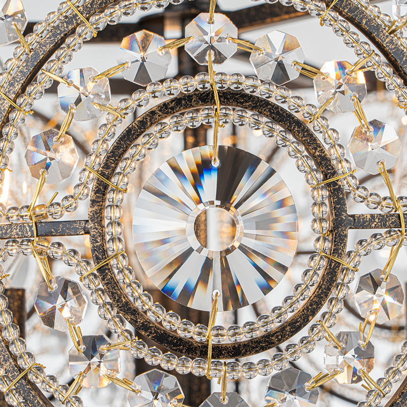 Round Glass Dimmable LED Semi Flush Mount Ceiling Light