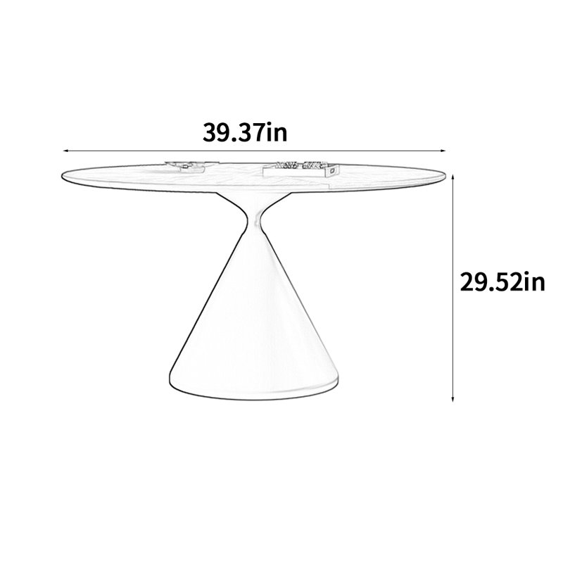 Table de salle à manger de style médiéval moderne, H 29,52 po x L 39,37 po x l 39,37 po