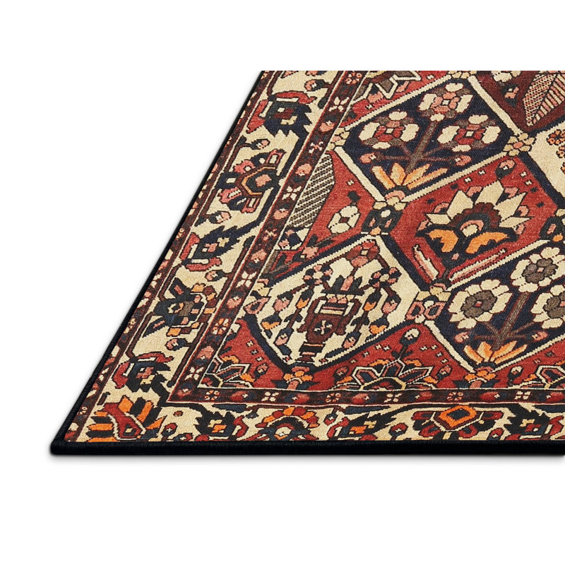Tapis géométrique rouge / beige / brun, Rectangle 7 pi x 9 pi