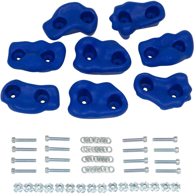 Ensemble de 8 petites roches texturées, Bleu