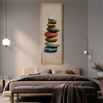 Stacked Stones Zen Art Extra Large Pictures Framed Canvas Print Wall Art