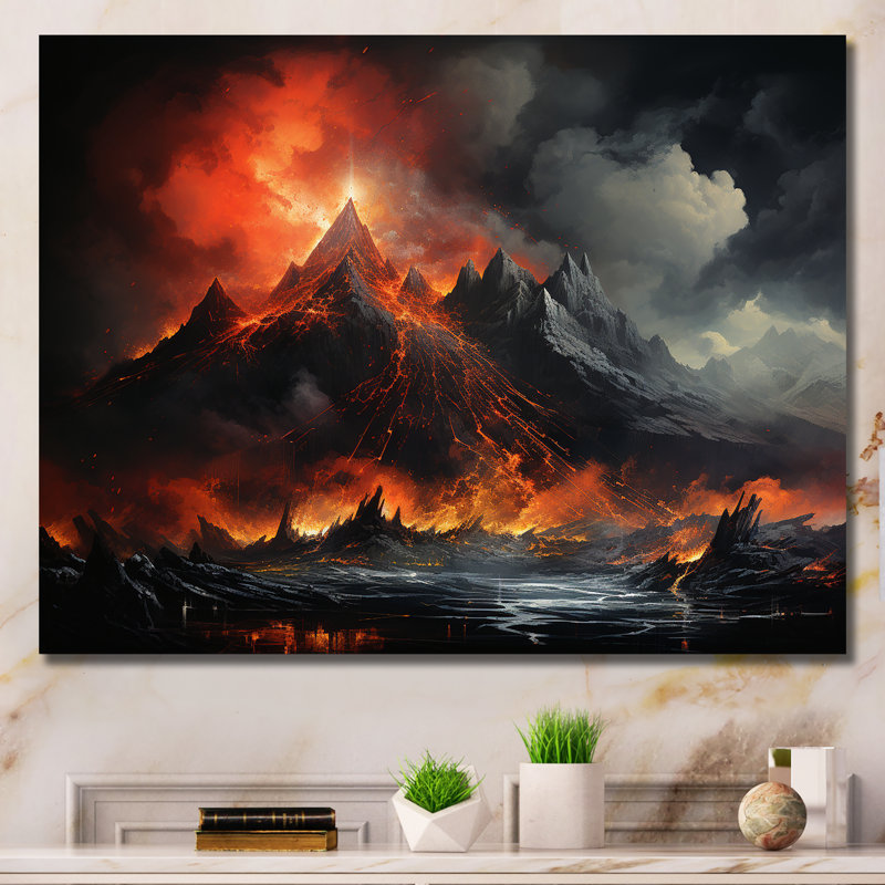 «Volcano Volcanic Explosion VII», reproduction sur toile, Toile tendue, 30" H x 40" W