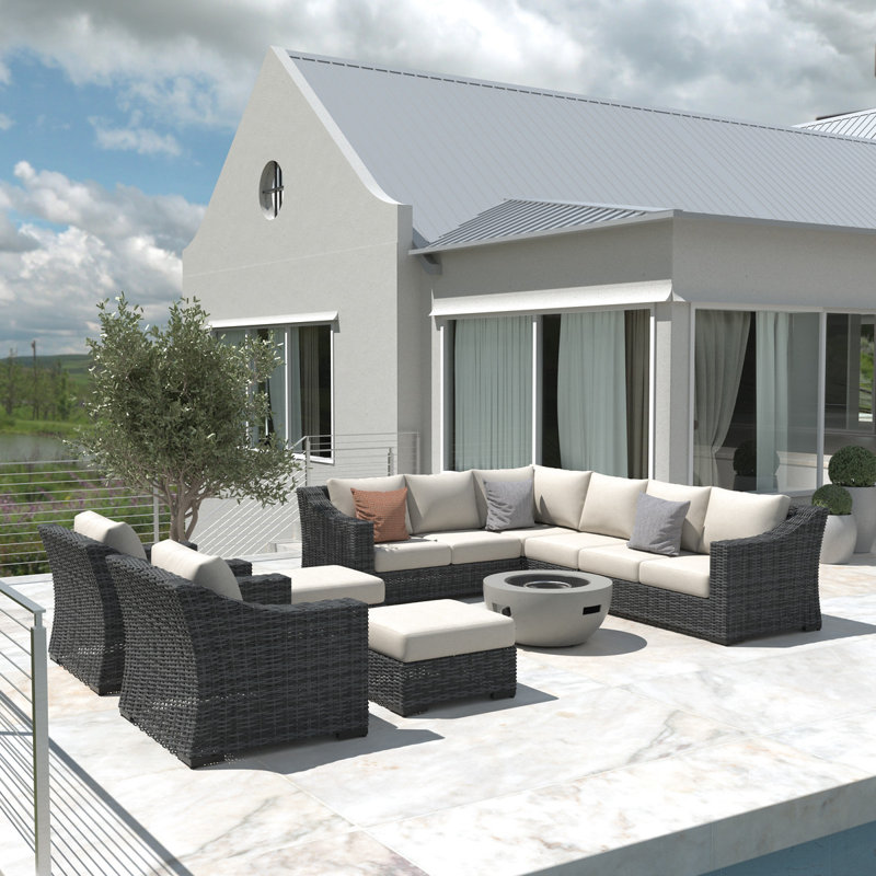 Canapé modulaire 9 pièces Eloisa, Gris, Beige, Oui