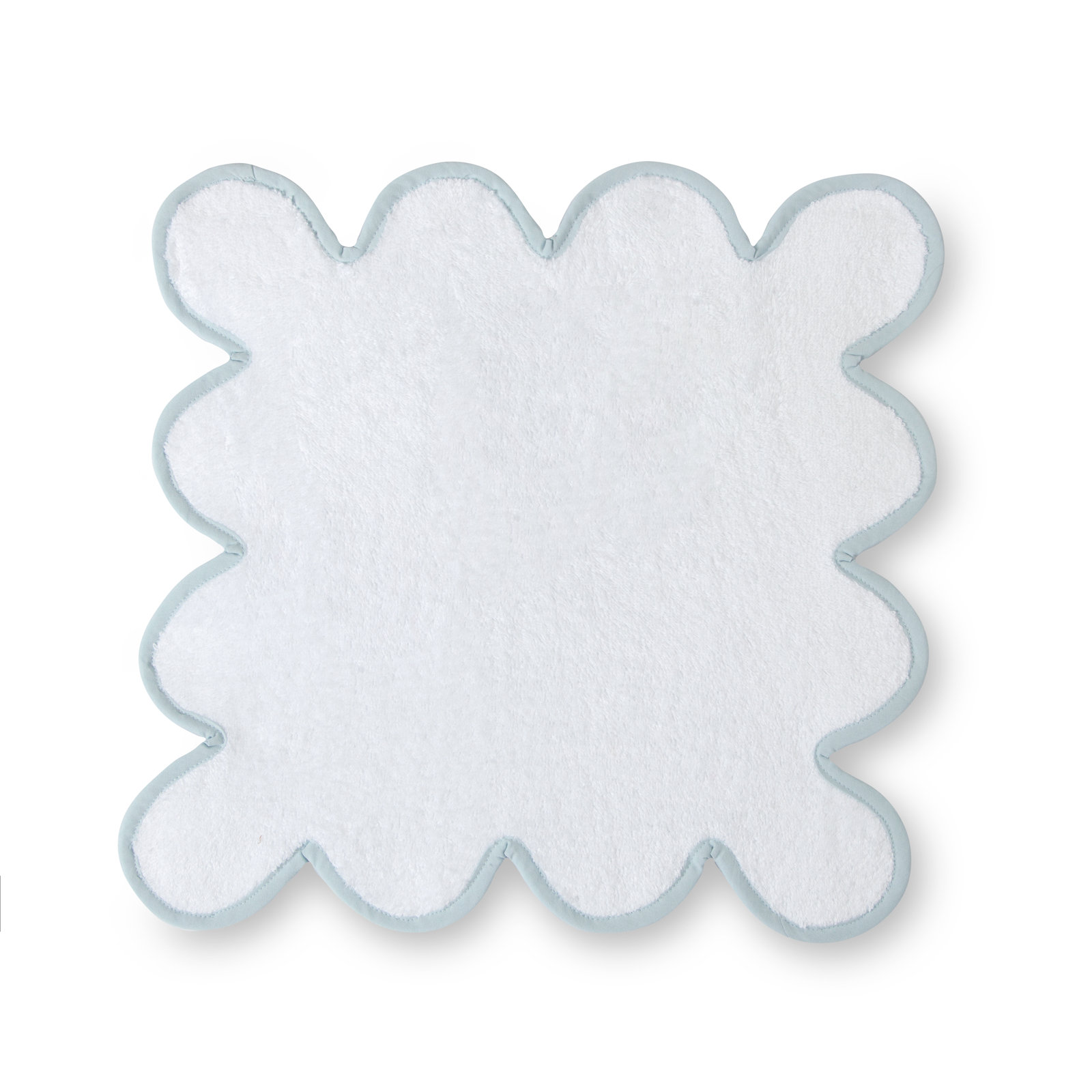 Scalloped Hand Towel, White/Light Gray, Hand Towel