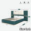 Lit plateforme tapissier avec tablettes-902076625-902076626
